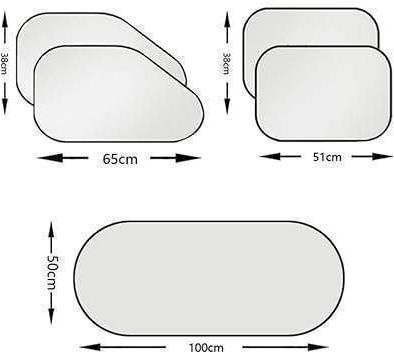 Internal Car Windshield Sunshades with Suction Cup 6pcs
