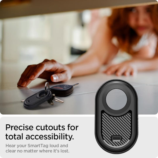 Spigen Rugged Armor Θήκη Μπρελόκ Σιλικόνης για SmartTag2 σε Μαύρο χρώμα
