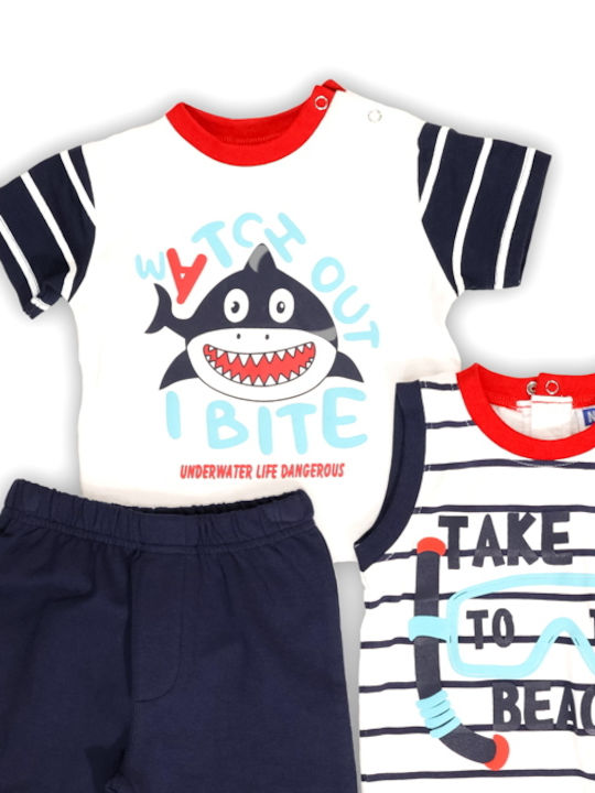 New College Set 3pcs. Shorts/Shark Blue