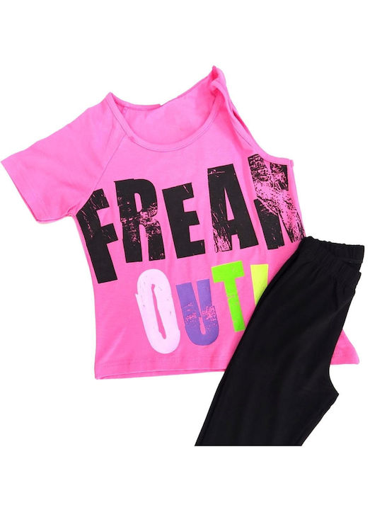 High Street Blouse with Shoulder Design - Leggings/Freak Out Fuchsia