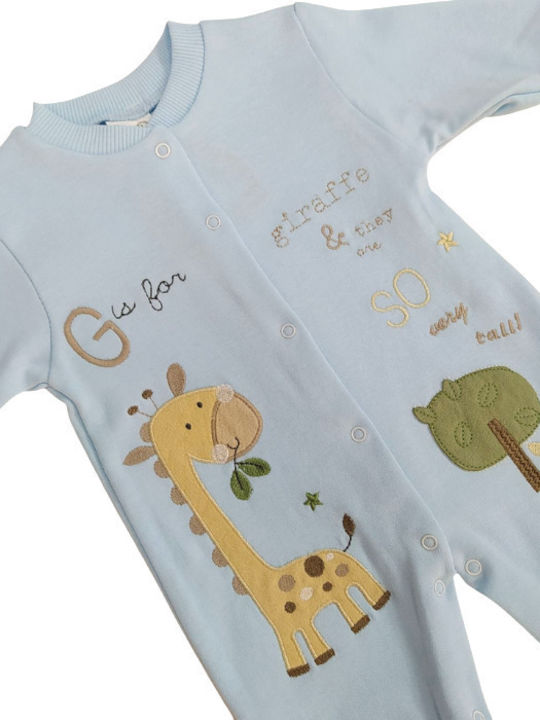 Baby Train Seasonal Bodysuit/Camelopard Blue