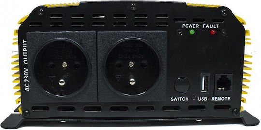 Volt Polska Inverter Αυτοκινήτου Τροποποιημένου Ημιτόνου 1500W για Μετατροπή 24V DC σε 230V AC