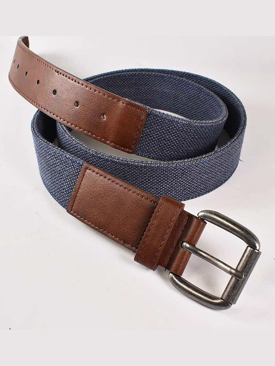 Beltipo Herren Gürtel mit dickem Riemen Blau-Braun