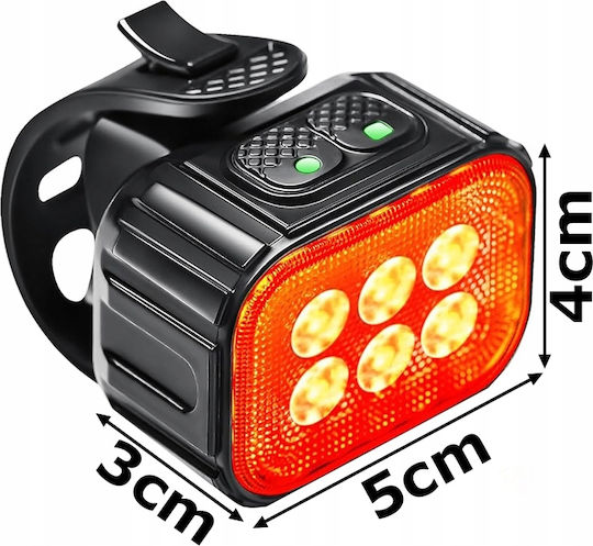 Bicycle Light Set Zola Front Rear Usb Ip65 Usb Type-c Cable Square Pattern 6 Lighting Modes