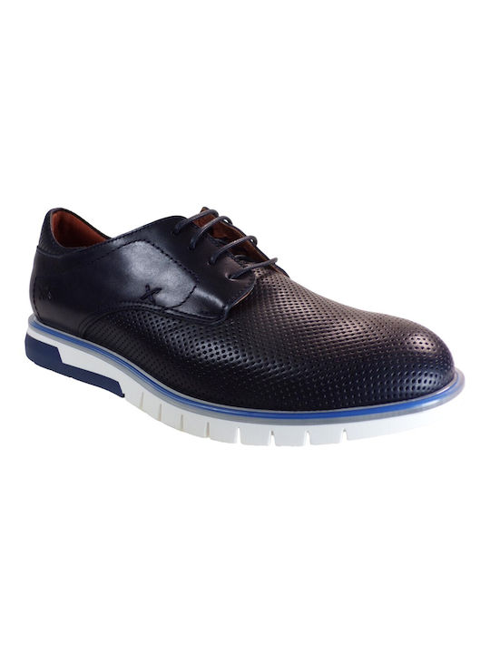 Kricket Men's Leather Casual Shoes Blue