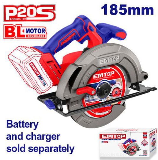 Emtop ELCS1851 Δισκοπρίονο Brushless 20V Solo