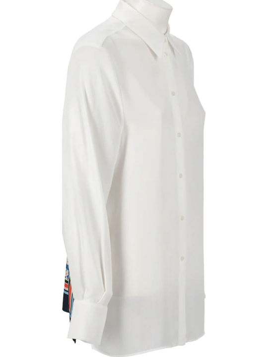 Women's Floral Long Sleeve Shirt White