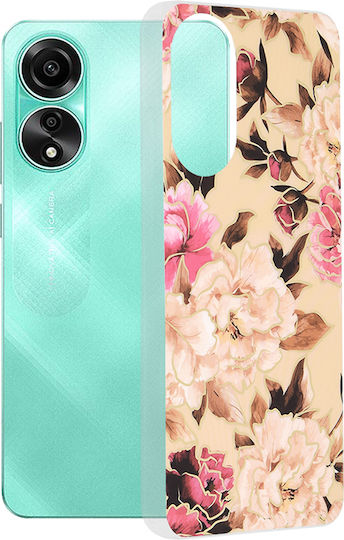Techsuit Marble Umschlag Rückseite Silikon Lila (Oppo A78 4G - Mary Berry Nackt)
