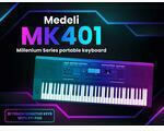 Medeli Tastatur MK401 mit 61 Tasten mit Notenständer Schwarz