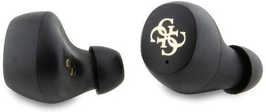 Guess 4G PU Metal Logo In-ear Bluetooth Handsfree Earphones with Charging Case Brown