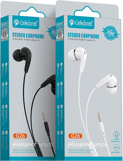 Celebrat G26-WH In-Ear Freihändig Kopfhörer mit Stecker 3.5mm Weiß