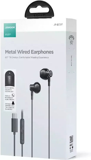 Joyroom JR-EC07 In-ear Handsfree Ακουστικά με Βύσμα USB-C Μαύρο