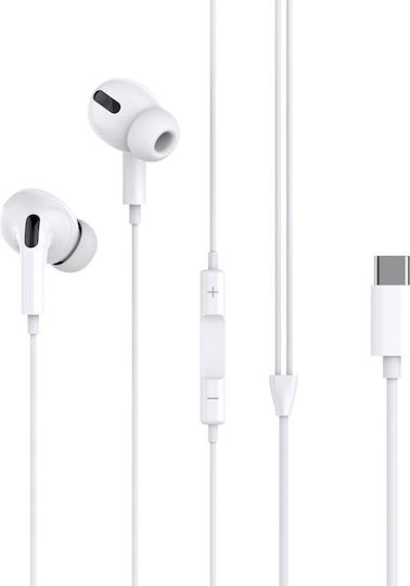 XO EP73 In-Ear Freihändig Kopfhörer mit Stecker USB-C Weiß