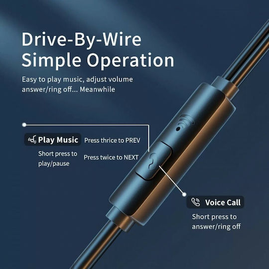 Awei TC-7 In-ear Handsfree με Βύσμα USB-C Μαύρο