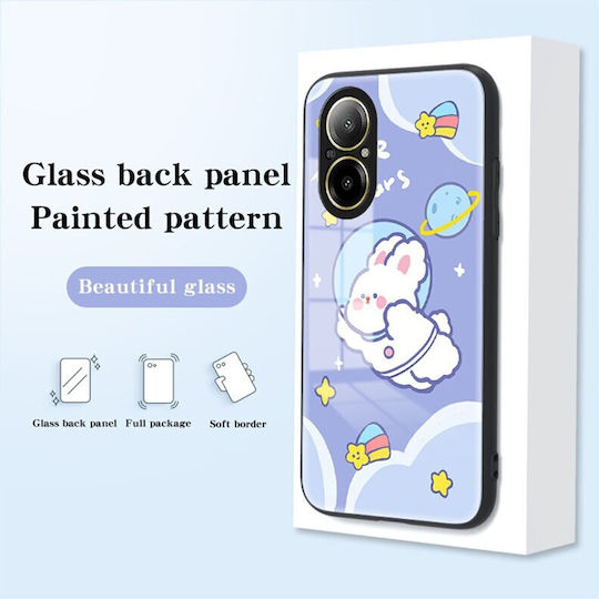 Cartoon Umschlag Rückseite Silikon Blau (Realme C67)