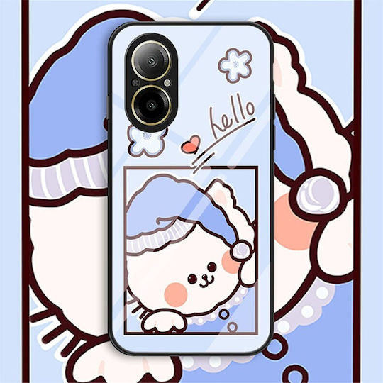 Cartoon Umschlag Rückseite Silikon Blau (Realme C67)