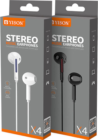 X4 Earbuds Freihändig Kopfhörer mit Stecker 3.5mm Schwarz
