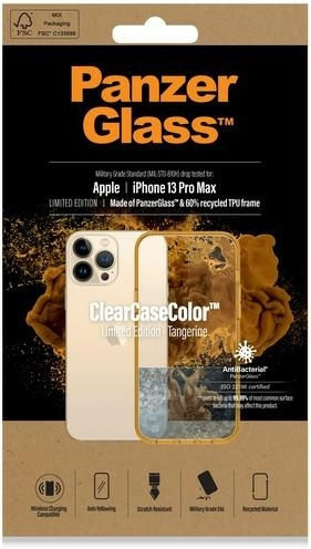PanzerGlass ClearCase Antibacterial Limited Edition Back Cover Σιλικόνης Tangerine (iPhone 13 Pro Max)