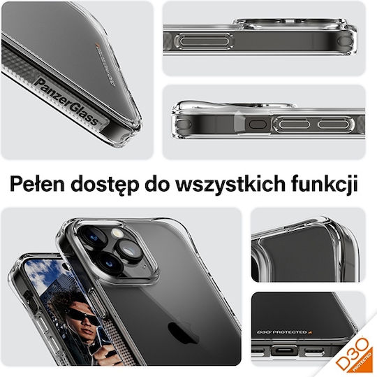 PanzerGlass Hard Umschlag Rückseite Kunststoff Transparent (iPhone 15 Pro Max) 1175