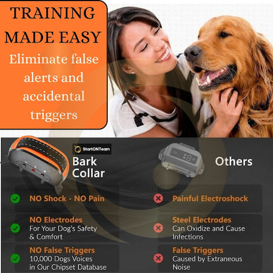 Dog Training Shock Collar Anti Barking Orange