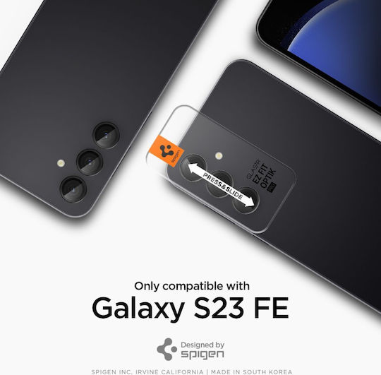 Spigen Optik Pro EZ Fit Προστασία Κάμερας Tempered Glass Μαύρο για το Galaxy S23 FE