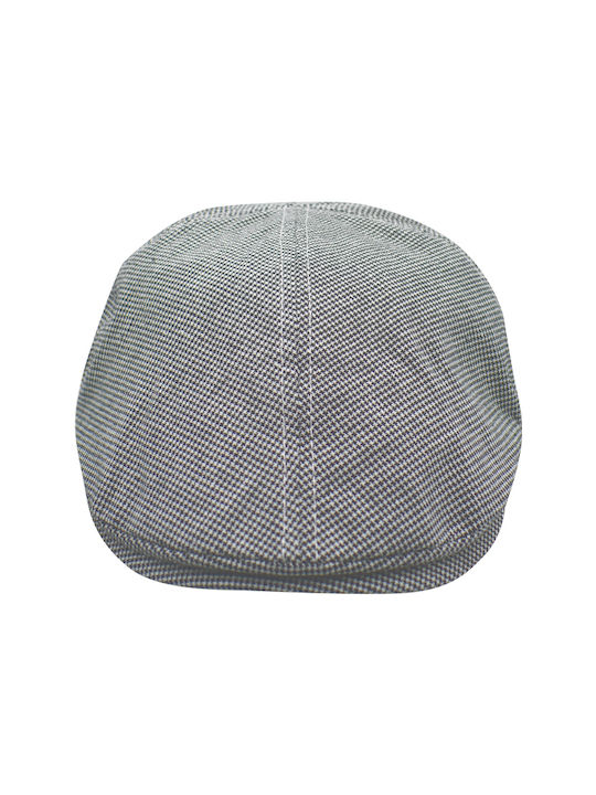 Men's Cotton Trilby Hat in Petite Checkered Design Gray