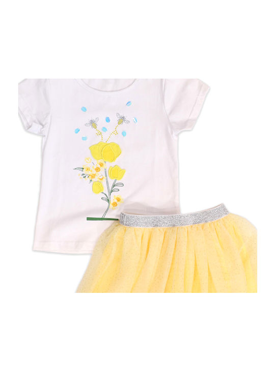 New College Kids Set with Skirt Summer 2pcs yellow