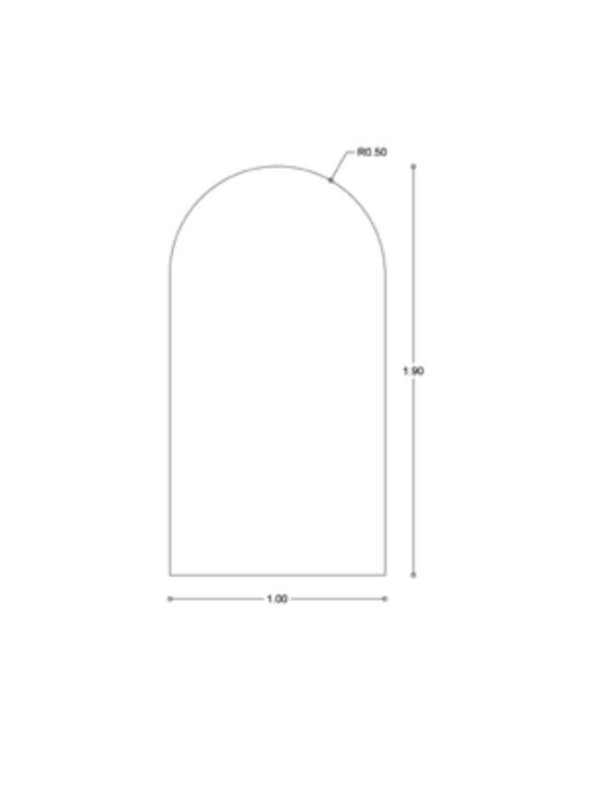 Καθρέπτης Δαπέδου Iron Floor Arch PM1037 Black 100x3x190cm