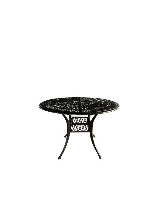 Masa Fer forjat pentru spații exterioare Aluminiu cu suprafață din lemn Bronz 120x120x72buc