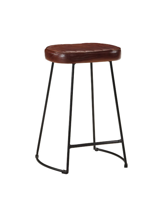 Stool Bar Upholstered with Leatherette Dark brown 2pcs 41x29x62cm