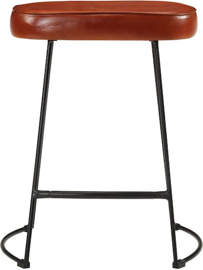 Hocker Bar Gepolstert mit Kunstleder Dark Brown 2Stück 40x29.5x53cm