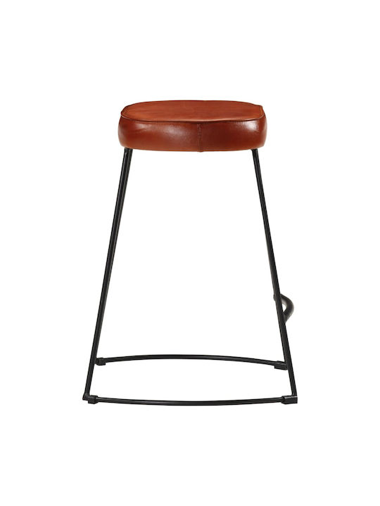 Stool Bar Upholstered with Leatherette Dark Brown 2pcs 40x29.5x53cm