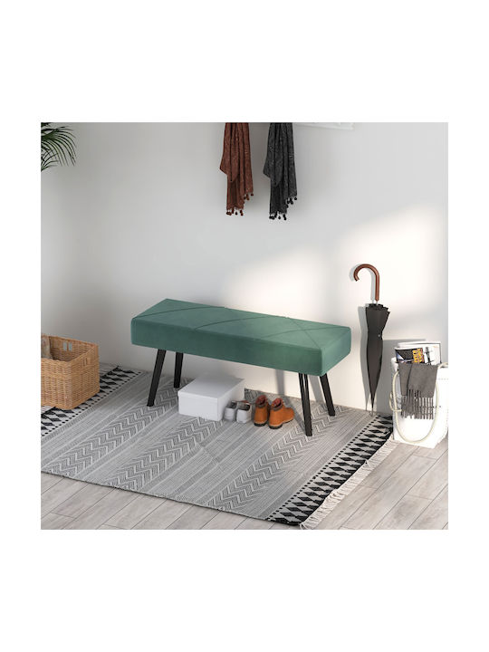 Taburet Tapițat Cu Țesătură Verde Și Negru 100x36x45cm