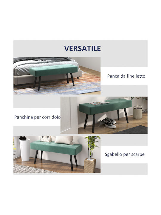 Taburet Tapițat Cu Țesătură Verde Și Negru 100x36x45cm