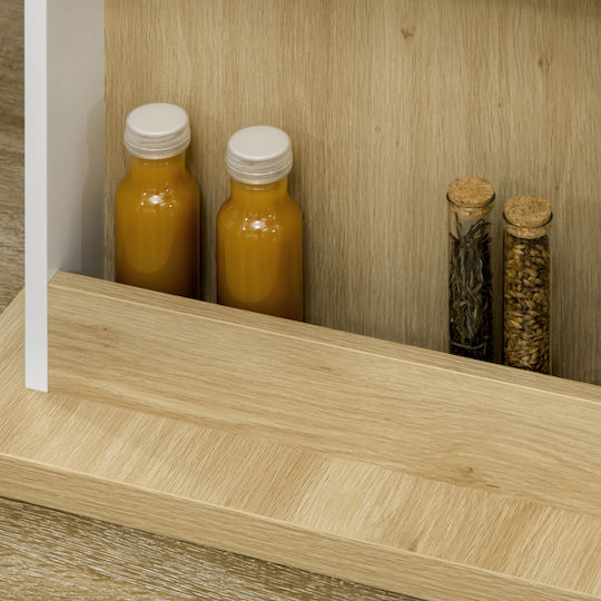Table Kitchen Wooden White and wood color 110x70x75.5cm