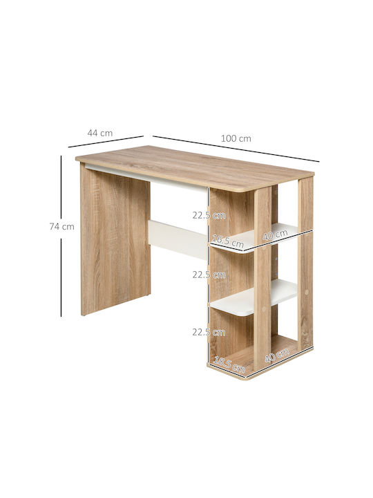 Desk Wooden White and oak 100x44x74cm