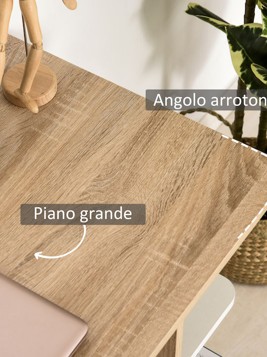 Desk Wooden White and oak 100x44x74cm