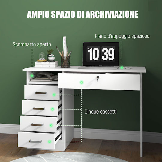 Birou Din Lemn Alb 110x50x76cm