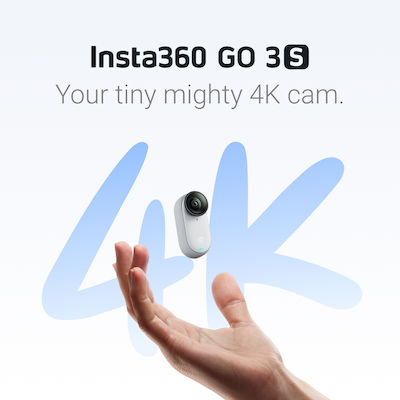 Insta360 GO 3S CINSAATA/GO3S06 64GB Action Kamera 4K Ultra HD 360° Aufnahme Unterwasser mit WiFi Arktisch Weiß Weiß mit Bildschirm