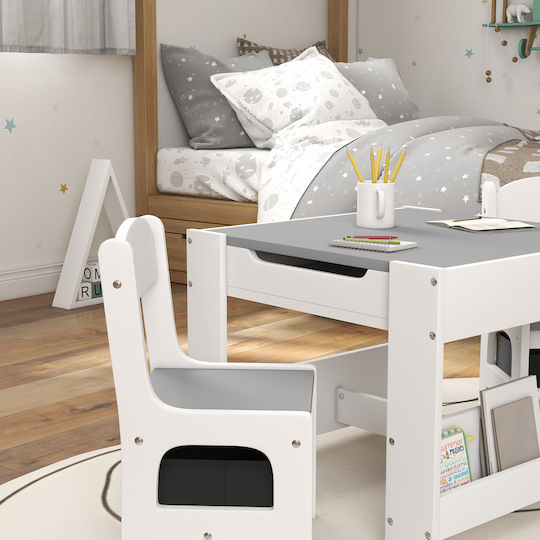 Kinder Tischset mit Stühlen Gray HomCom