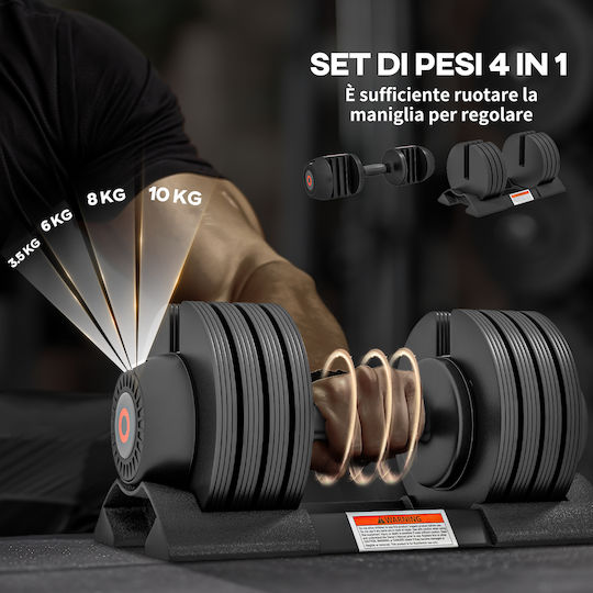 Sportnow Αλτήρες Σετ 2x 10kg με Βάση