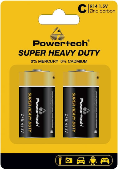 Powertech Цинкови батерии Цинк C 1.5V 2бр