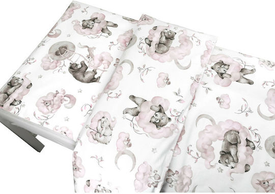 Qmini Baby Duvet Cover Set With Pillowcase Pink 140x200cm