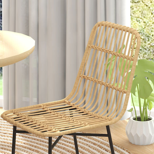 Kitchen Wooden Chair Yellow 45x57x83cm 2pcs