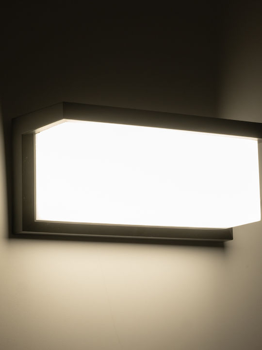 GloboStar Cityscape Wall-Mounted Outdoor Ceiling Lamp LED IP65 18W with Natural White Light 23.5x11x10cm