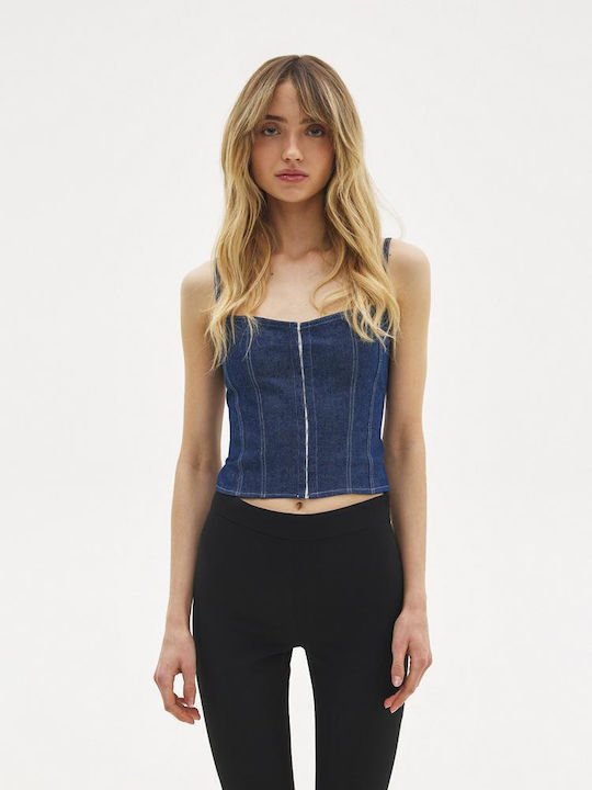 SunsetGo! Bianca pentru Femei Crop Top Blue