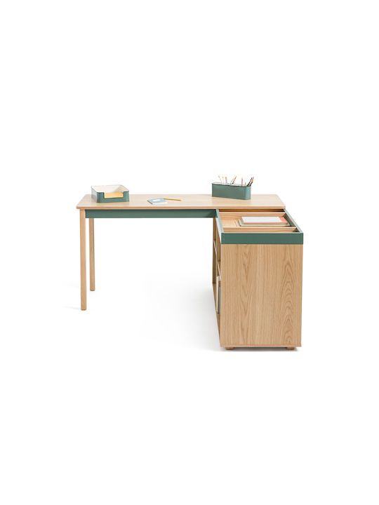 Corner Desk Wooden Green 150x140x76cm