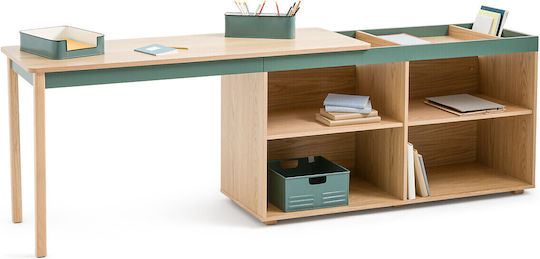 Ecke Schreibtisch Holz Grün 150x140x76cm