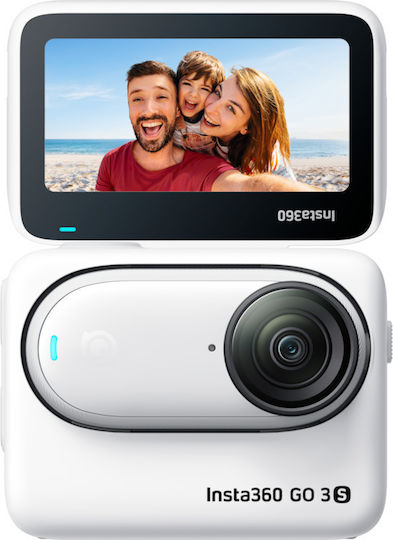 Insta360 GO 3S Standard Edition 128GB Action Camera 4K Ultra HD 360° Capture Underwater with Screen 2" and Wi-Fi White