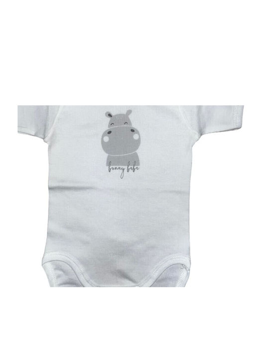 Bunny Bebe Baby Bodysuit Short-Sleeved White